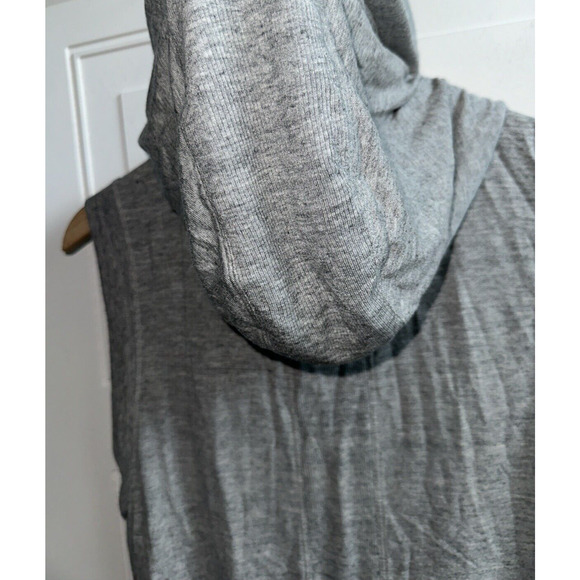 Athleta Lotus Vest Sleeveless Drawstring Hoodie‎ French Terry Grey Size Small - Picture 8 of 11